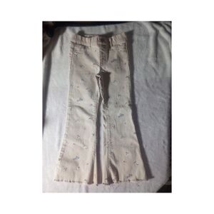 Wonder Nation Cream Flare Jeggings with Floral Detail